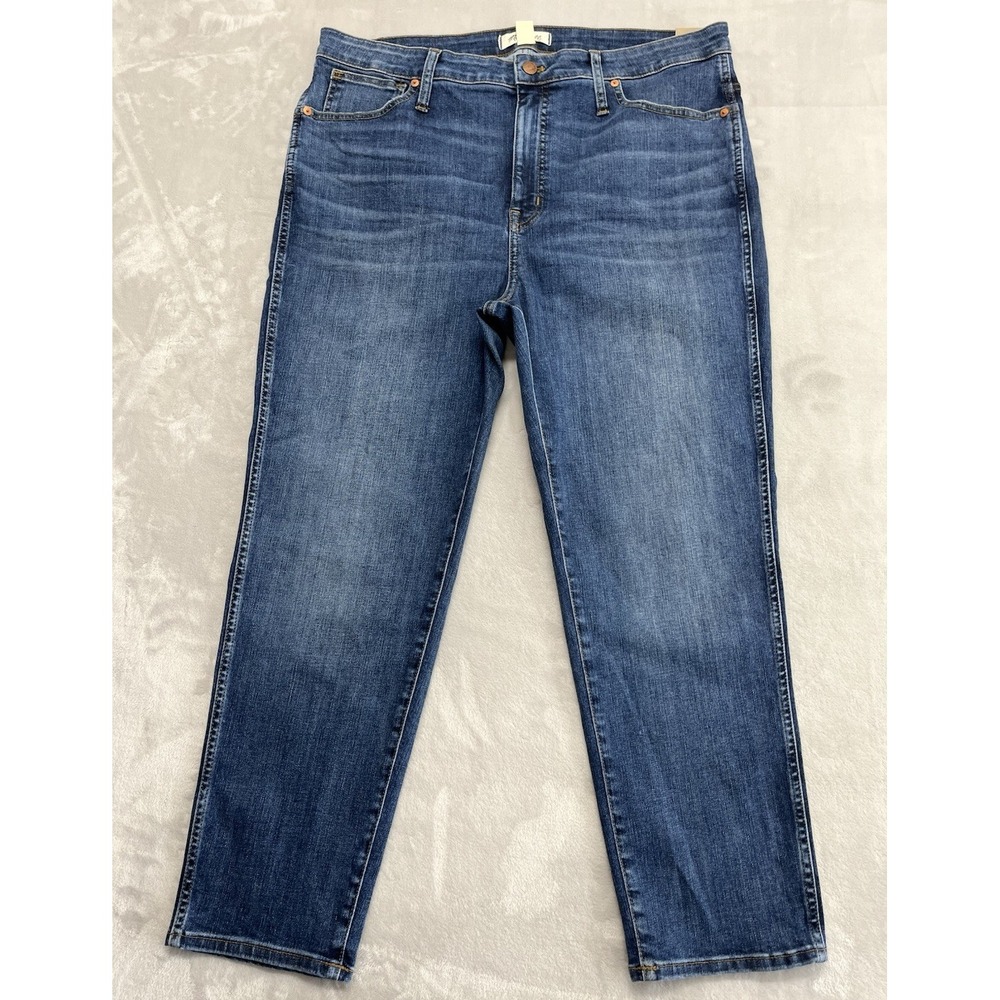 Madewell Stovepipe Jean Women 33 Antoine Wash Stretch High-Rise Whiskers Preppy